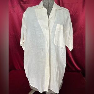 Bogner Ivory Short Sleeve Linen Shirt